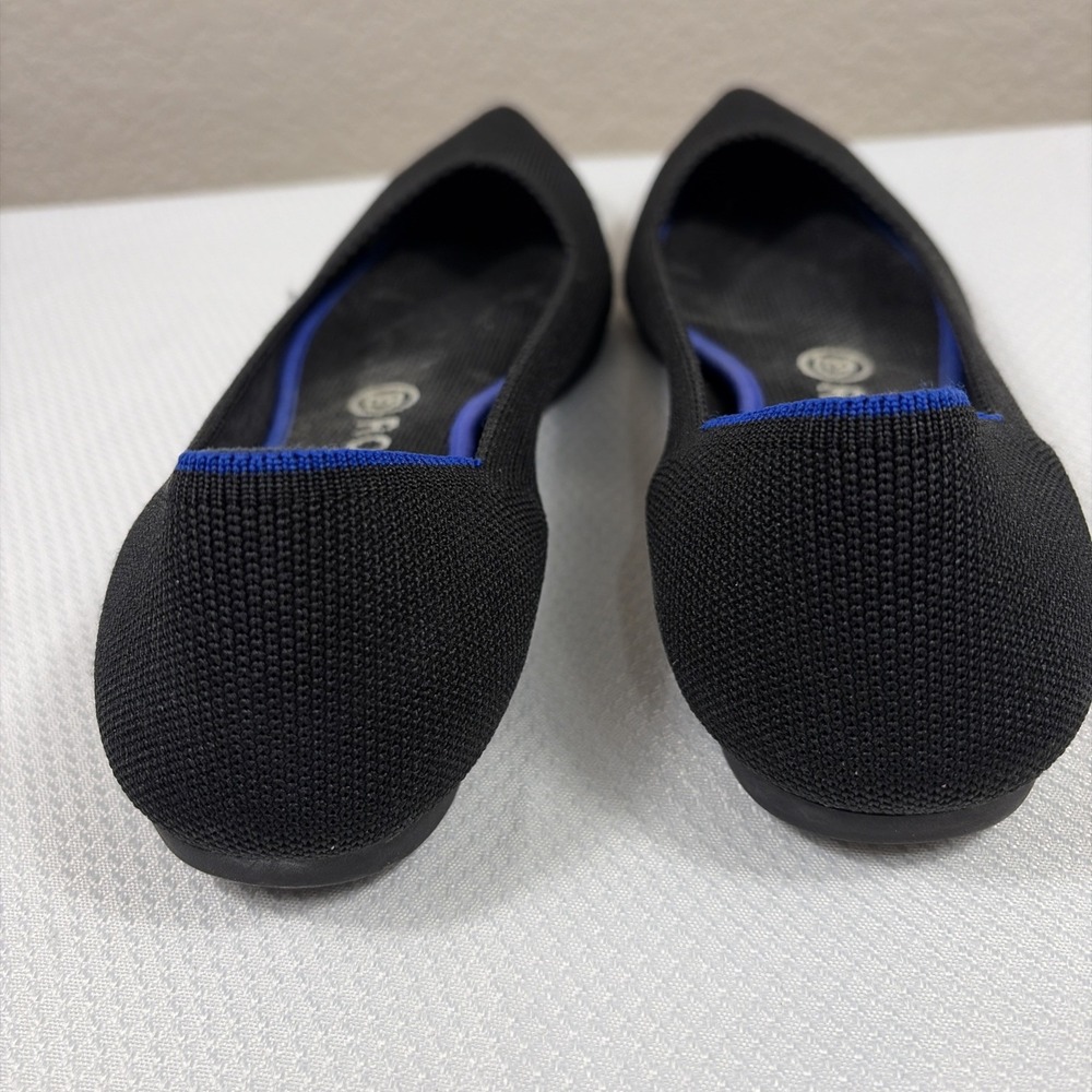 Rothy's Womens Black Pointed Toe Ballet Flats Shoes Slip On - Sz 8 - Picture 5 of 9